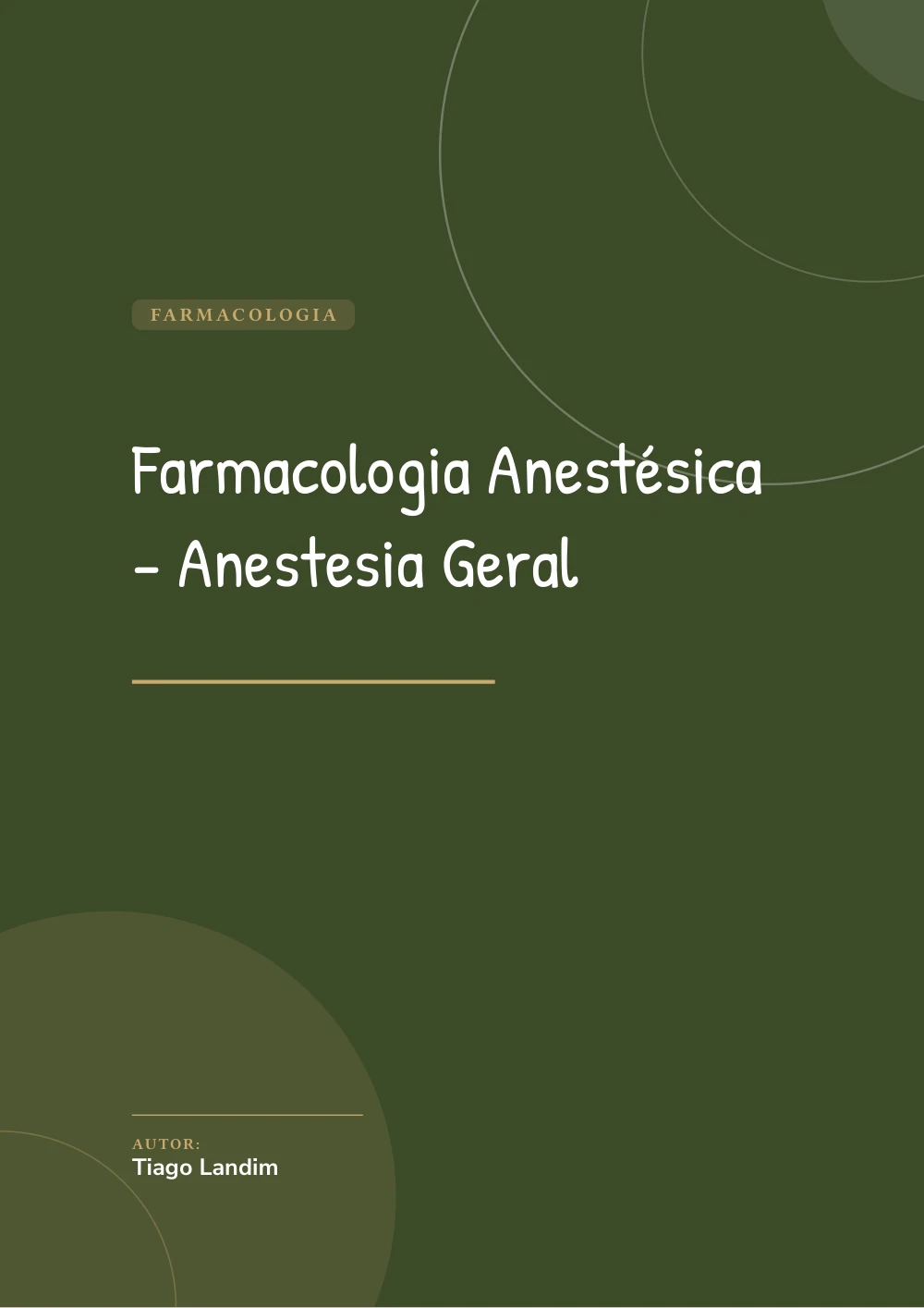 Capa de Farmacologia Anestésica - Anestesia Geral