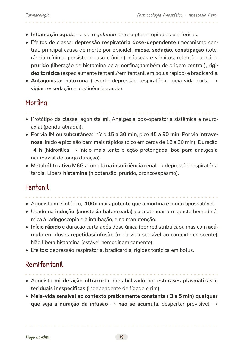 Farmacologia Anestésica - Anestesia Geral