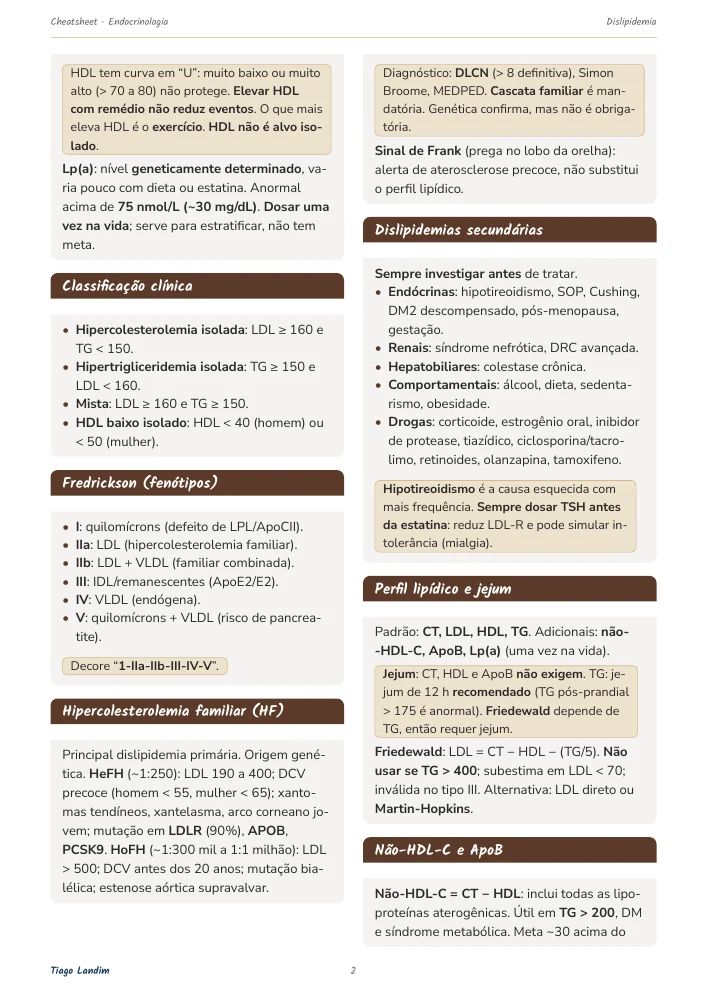 Cheatsheets - Dislipidemia