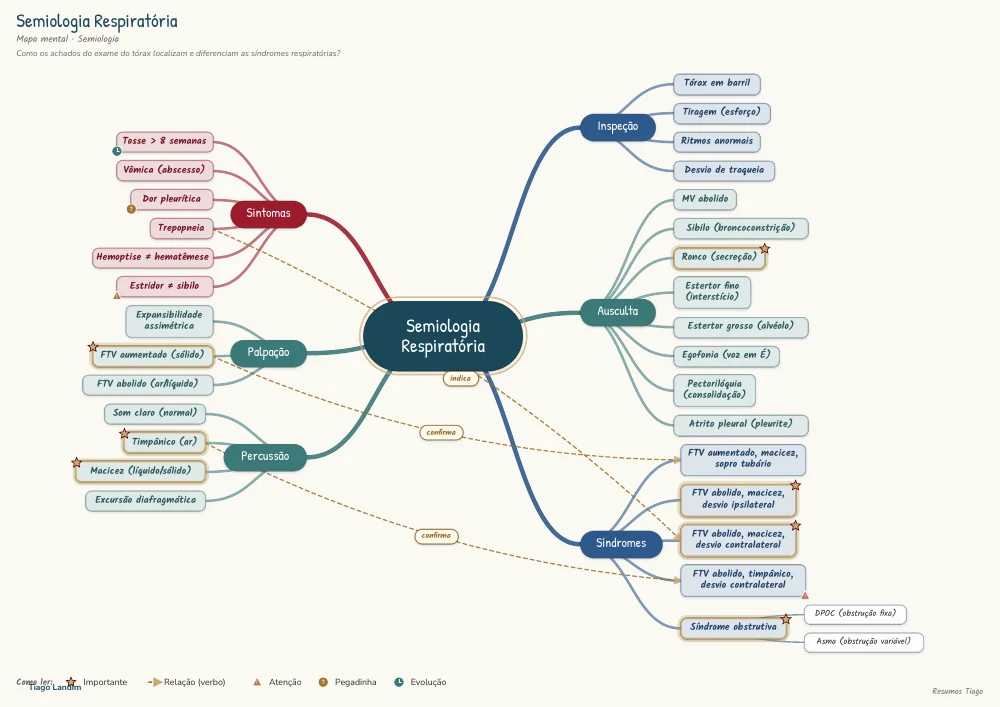 Mapas mentais - Semiologia Respiratória
